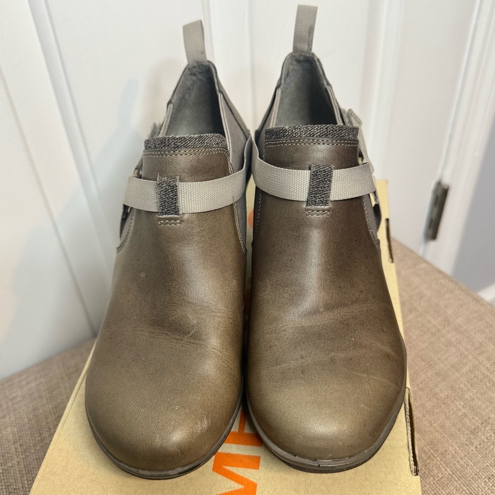 Merrell Evera Rush Women's Gray Leather Shoes Boots Aluminum size 7 - Picture 4 of 9